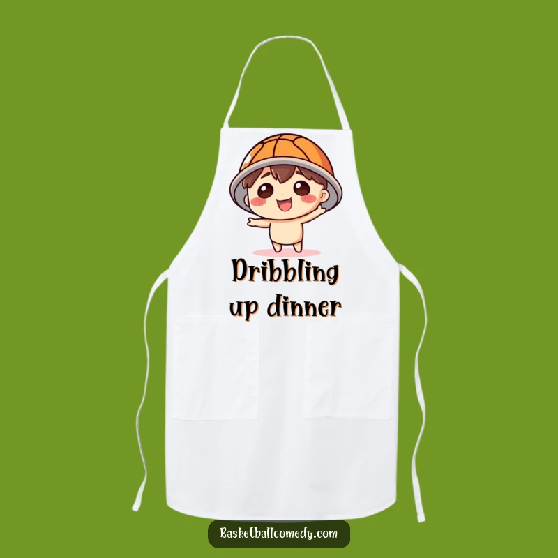 Funny Basketball Hat Character Apron - Kitchen Fun & Playful Wear, Gift