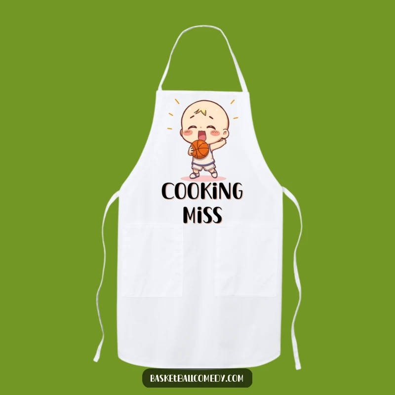 Funny Basketball Miss Apron: Hilarious Failed Shot Kitchen Wear