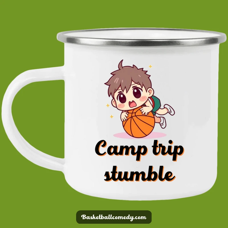 Funny Tripping Basketball Camping Mug: Surprised Player's Drinkware