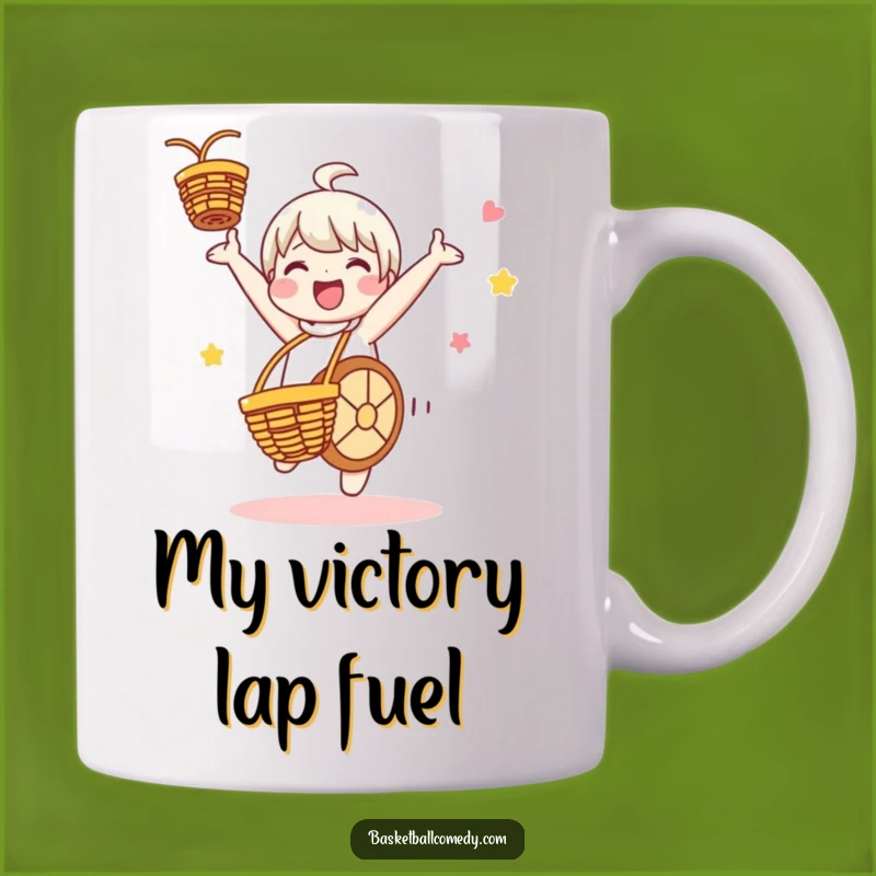 Funny Cartwheeling Basketball Champ Mug - A Cheerful Character Gift