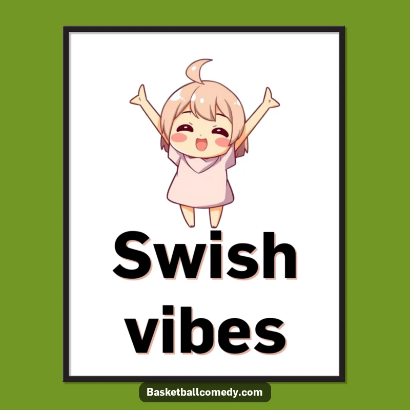 Funny Basketball Swish Digital Print - Instant Victory Decor for Walls