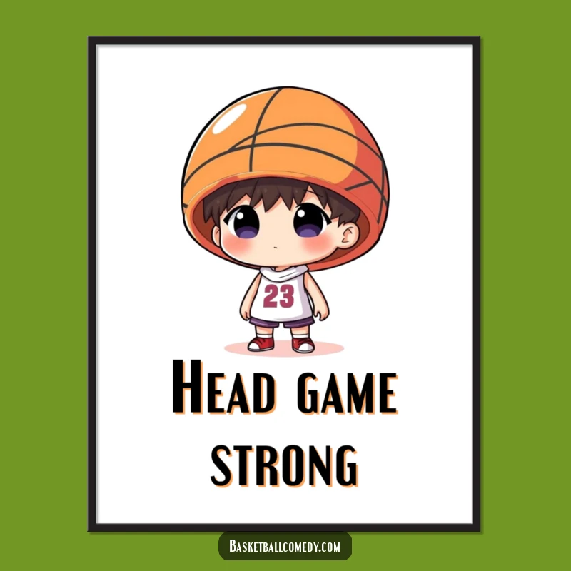 Funny Basketball Hat Digital Print - Instant Quirky Decor for Walls