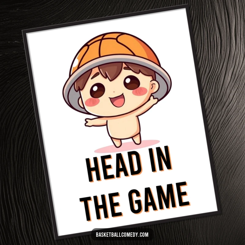 Funny Basketball Hat Digital Art: High-resolution artwork of a character with a basketball hat, capturing sporty fun and personality.
