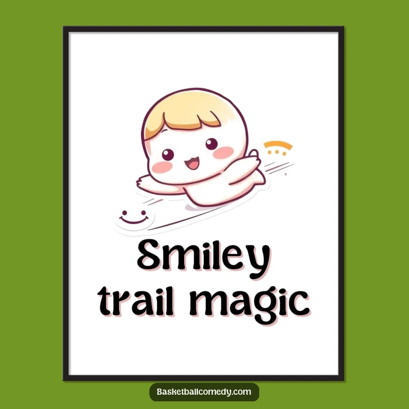 Funny Sliding Character Digital Art: Decorate with Trails, a Joyful Funny Gift