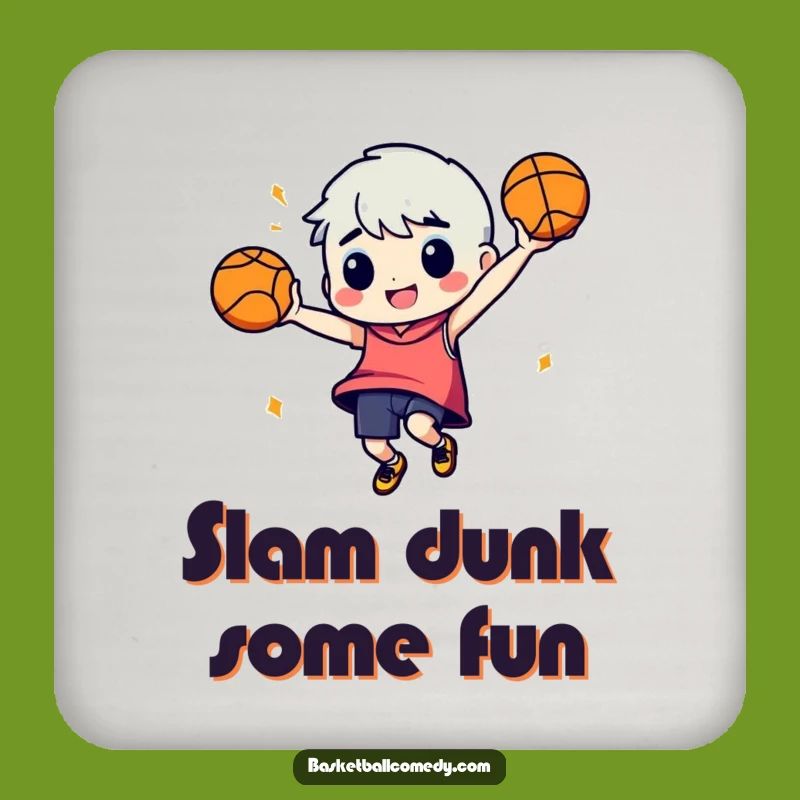Funny Basketball Dance Coaster Set: Protect Surfaces with Humorous Character Art