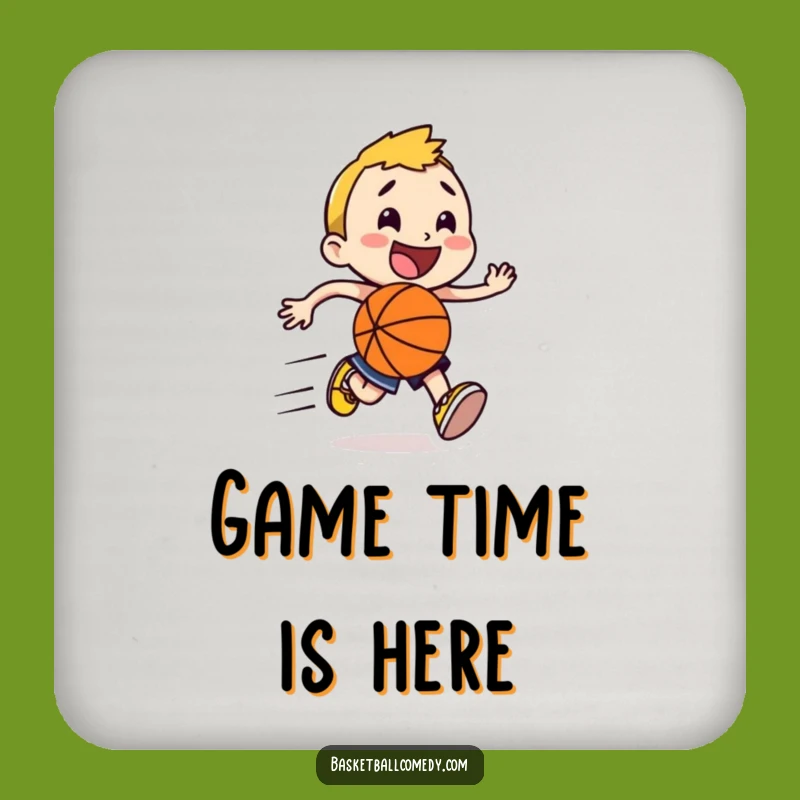 Funny Fast Runner Coaster Set - Basketball Speed Lines Decor