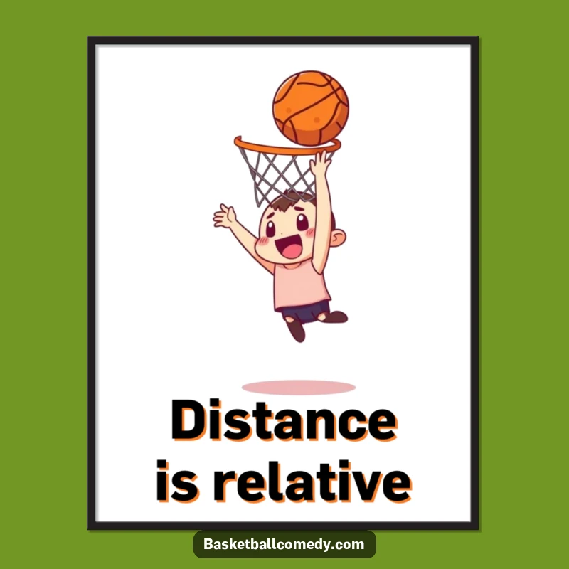 Funny Poster: Misfit's Long Shot Dunk - Hilarious Basketball Art for Room Decor