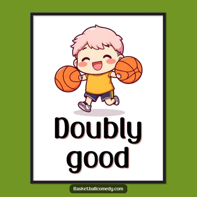 Funny Dribbling Champ Poster - Dynamic Art for Basketball Enthusiasts