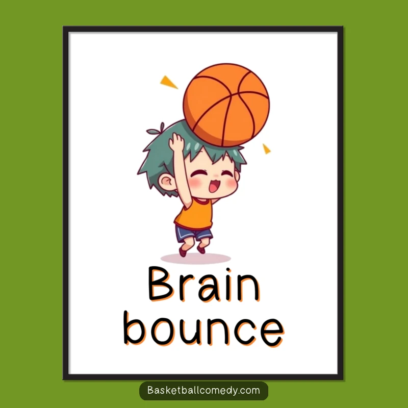 Funny Headshot Basketball Poster: Hilarious Art for Sports Enthusiasts