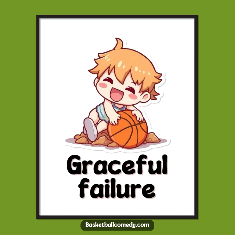 Funny Kawaii Character Tripping Poster - Hilarious Wall Art Gift Idea!