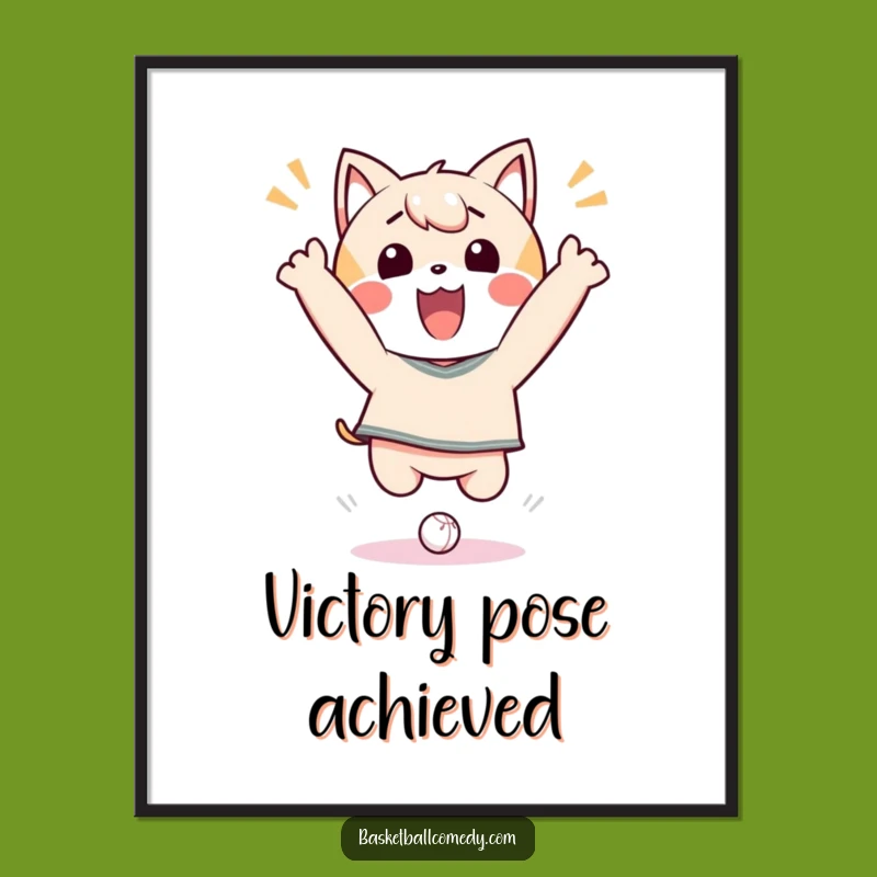 Funny Kawaii Dunk Master Poster: Joyful Character Celebration Wall Art Gift