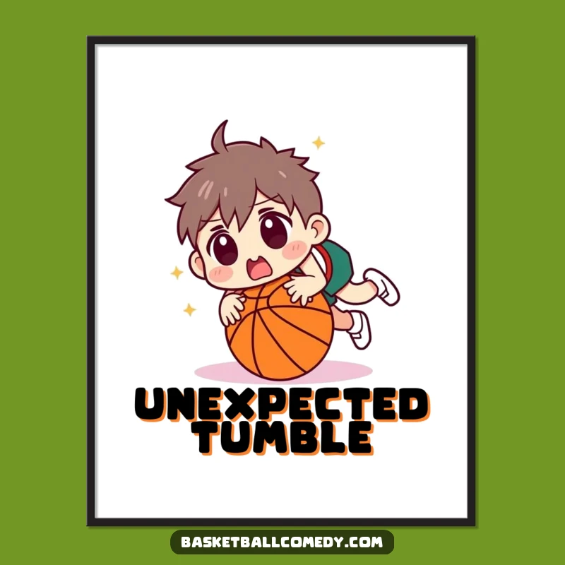 Funny Tripping Basketball Poster: Surprised Player's Wall Art