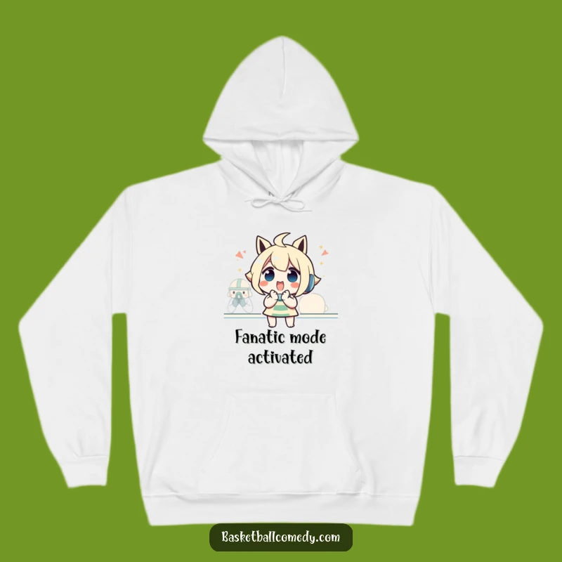 Funny Cheering Character Hoodie: Cozy Fan Gear for Excited Game Watchers