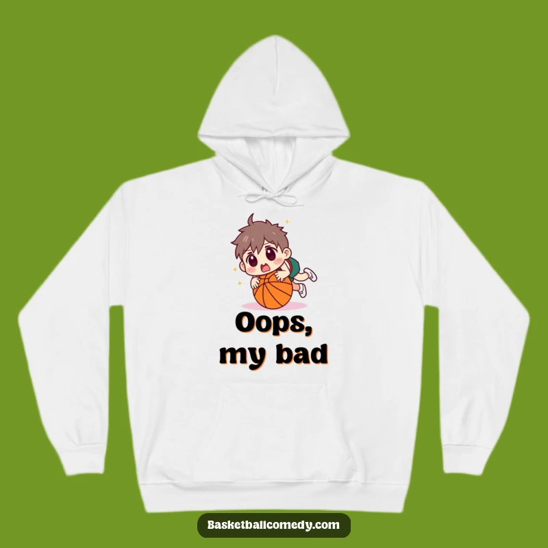 Funny Tripping Basketball Hoodie: Cozy Surprised Player's Sweatshirt