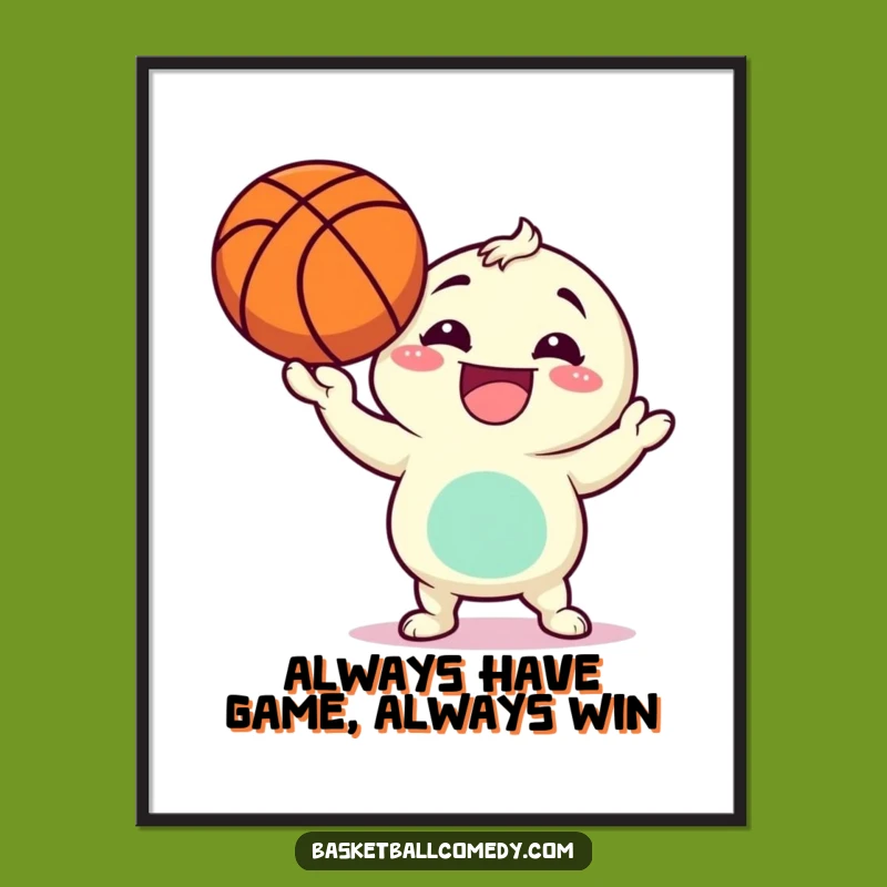 Funny Free Printable Wall Art: Basketball Character - Hilarious Downloadable Art for Room Decor