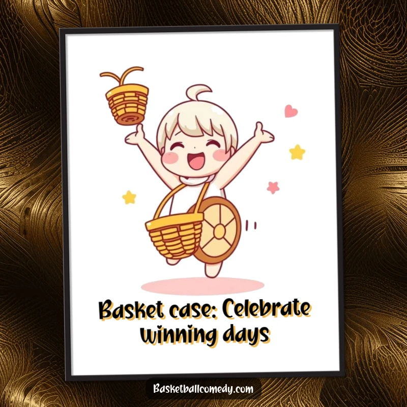 Funny Free Printable Wall Art: A cute character executes a cartwheel with great flair, a joyful and humorous downloadable poster.