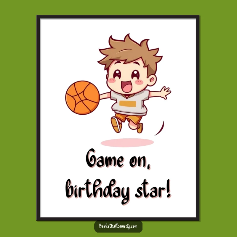 Free Printable Wall Art: Funny Basketball Chase - Dynamic Downloadable Decor!