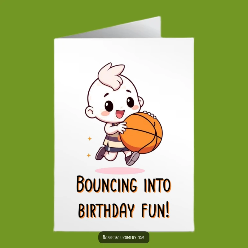 Free Printable Birthday Card: Kawaii Character's Dunking Birthday Fun!