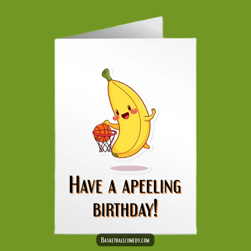 Funny Banana Dunk Birthday Card Free Printable - Cheerful Hoop LOL Gift