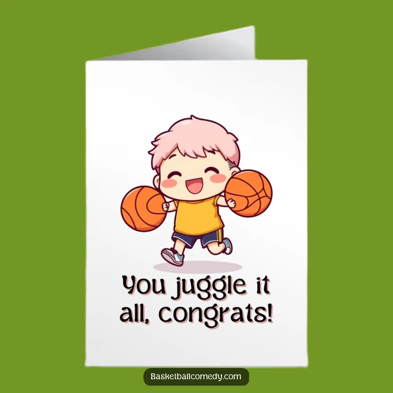 Free Printable Congrats Card: Amazing Two-Ball Dribble, Humorous Downloadable Achievement Token