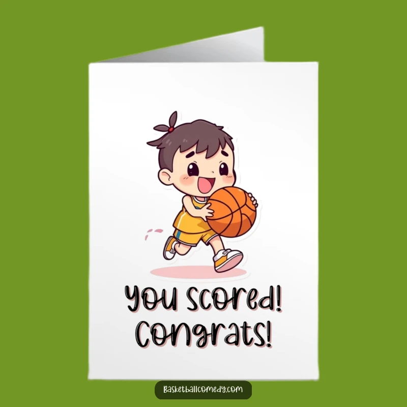 Free Printable Congrats Card: Happy Basketball Player, Downloadable for Wins