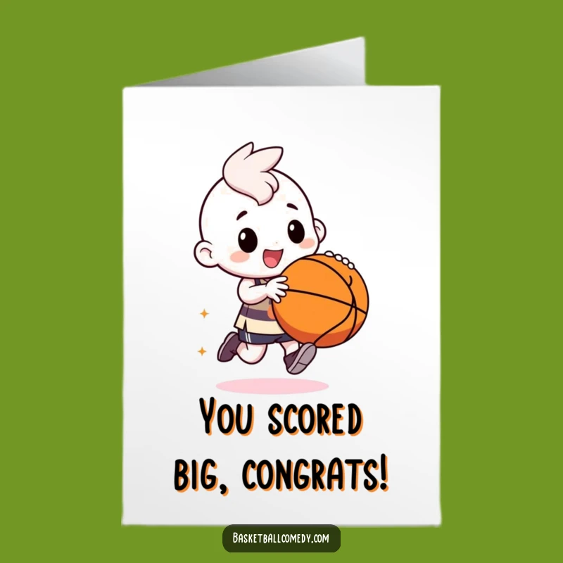 Free Printable Congrats Card: Kawaii Character's Winning Dribble!