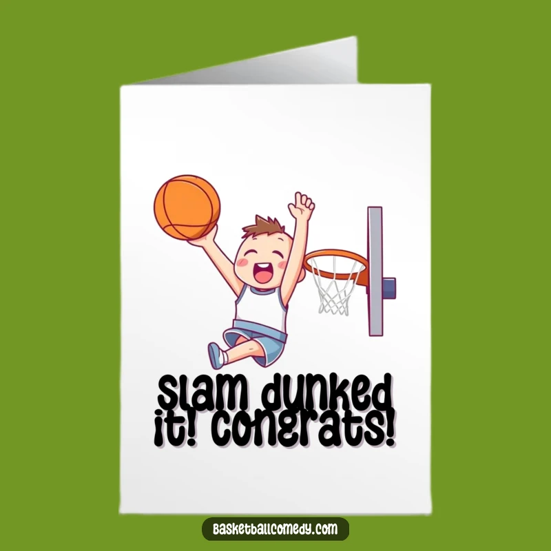 Free Printable Congrats Card: Slam Dunk Champion, Downloadable Celebration