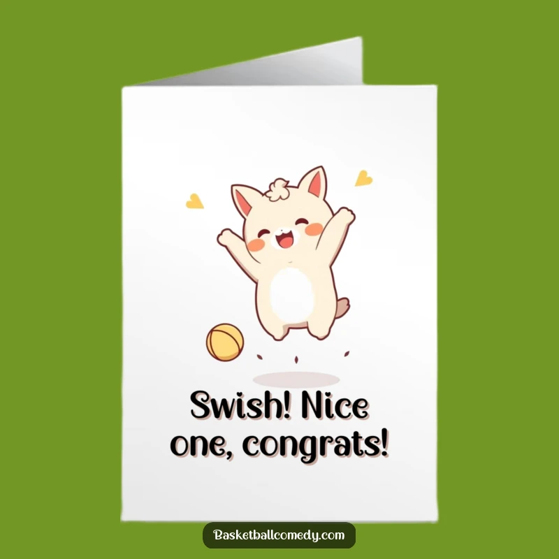 Free Printable Congrats Card: Victorious Kawaii Character Dunk, Exciting Downloadable Celebration