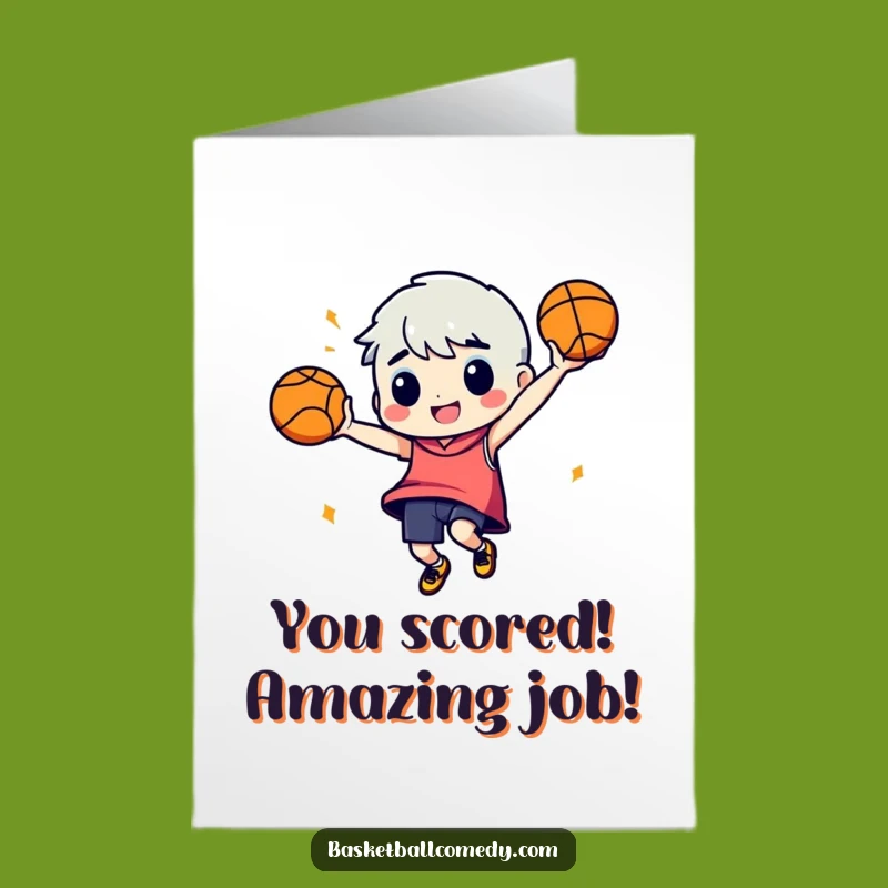 Free Printable Congratulations Card: Silly Dancer & Basketball for a Fun, Downloadable Gift