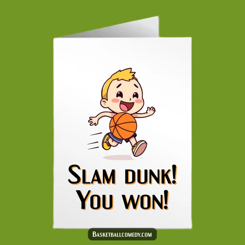 Free Printable Funny Character Basketball Congrats Card - Winning Downloadable Gift