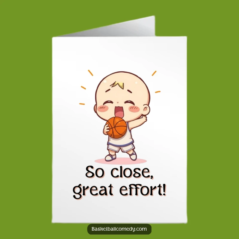 Free Printable Funny Miss Congrats Card: Basketball Fail Downloadable Gift