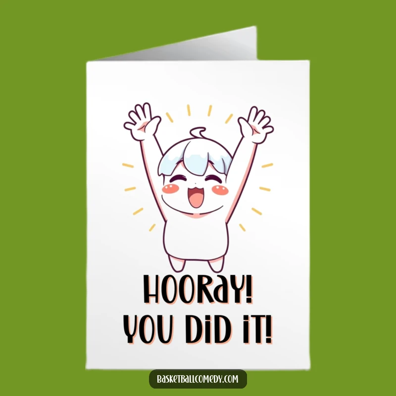 Free Printable Congrats Card: Excited Cheerleader, Downloadable Success Card