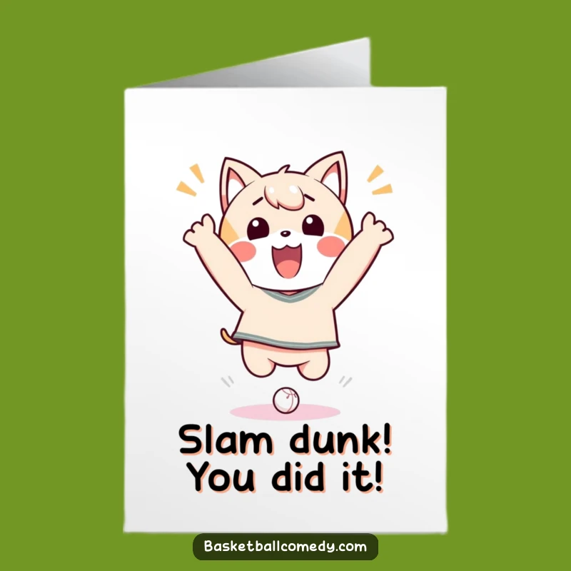 Free Printable Congrats Card: Funny Kawaii Dunk Champ, Your Ultimate Downloadable Gift!