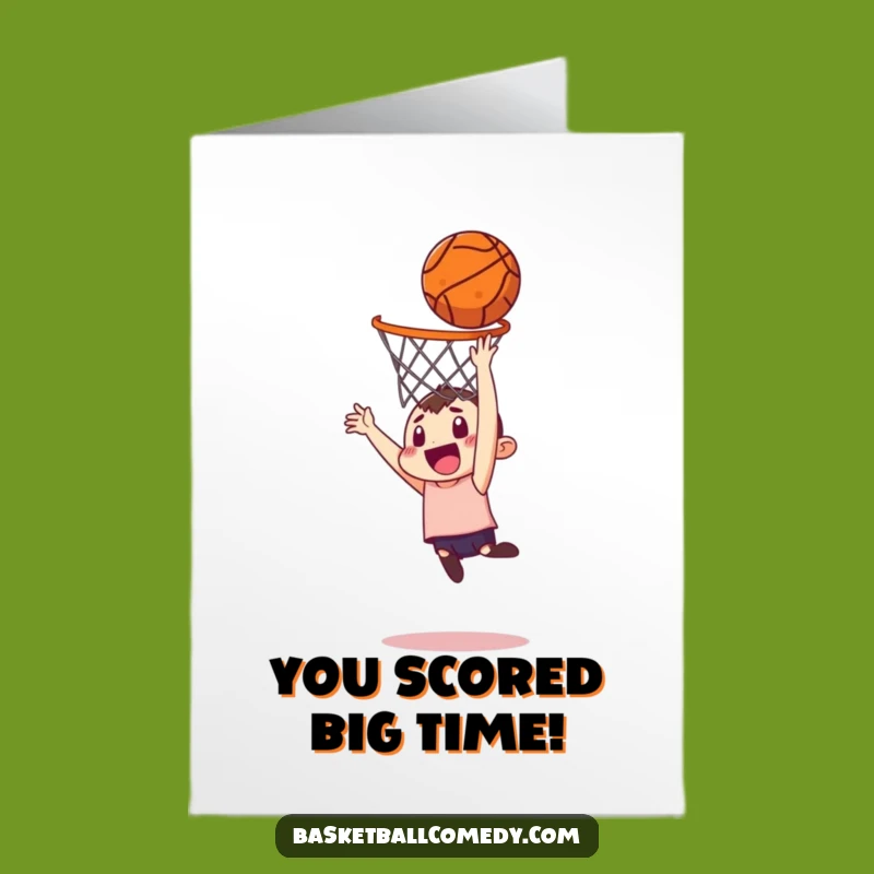 Free Printable Funny Congrats Card: Dunk Master Character - Score a Win Downloadable!