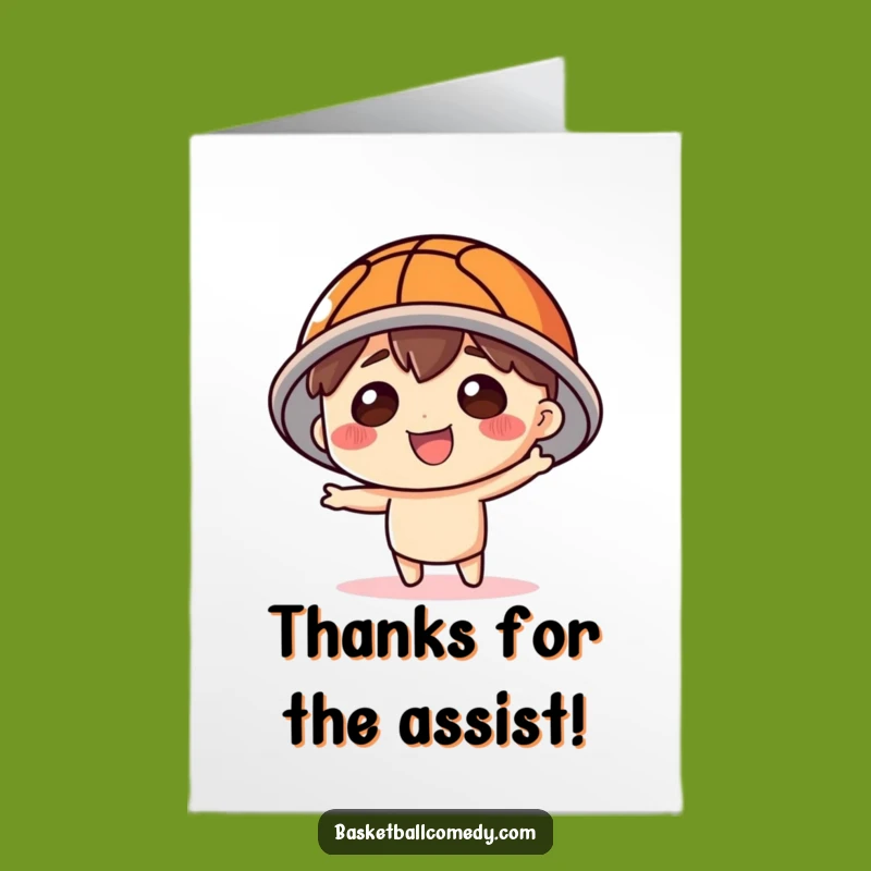 Free Printable Thank You Card: Basketball Hat Character - Funny Thanks!