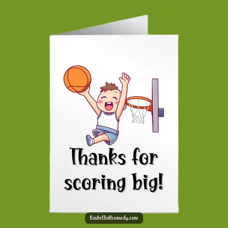 Free Printable Thank You Card: Grateful Slam Dunker, Downloadable Appreciation