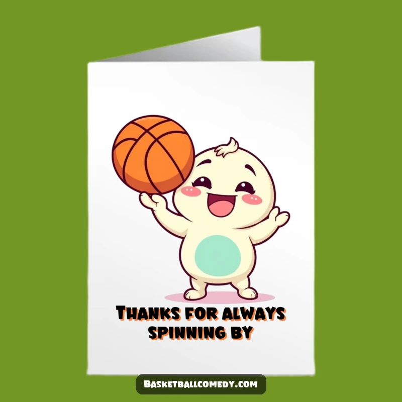 Humorous Free Printable Thank You Card: Basketball Ace Character - Thoughtful Downloadable Gift