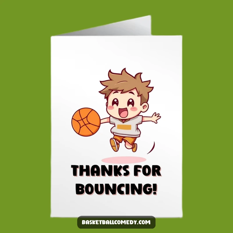 Free Printable Thank You Card: Basketball Chase - Funny Thanks!