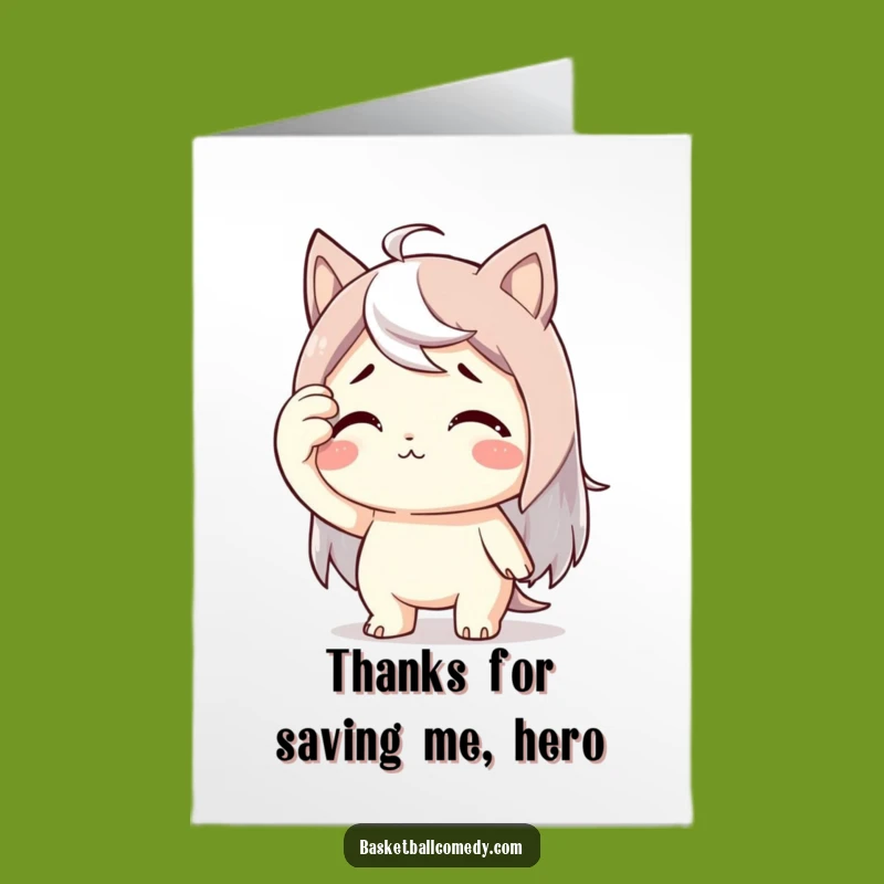 Free Printable Thank You Card: Relieved Character, Funny Downloadable 'Phew!' Gift