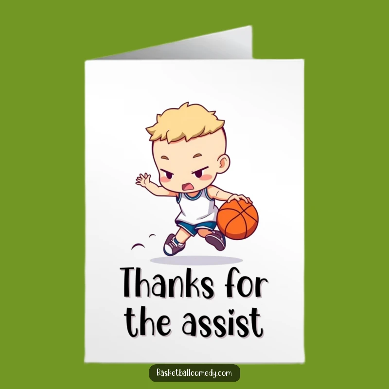 Free Printable Thank You Card: Concentrating Basketball Player, Downloadable Appreciation Humor