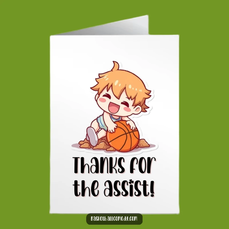 Free Printable Thank You Card: Kawaii Character's Funny Fall for Your Gratitude! Easy DIY Downloadable Gift.