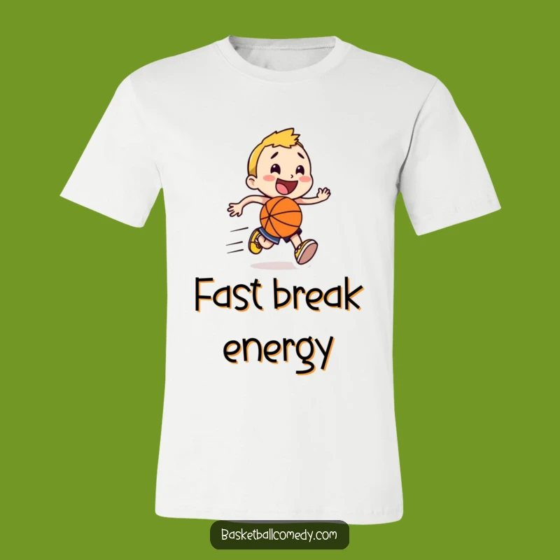Funny Fast Runner T-Shirt - Happy Character Basketball Speed Tee