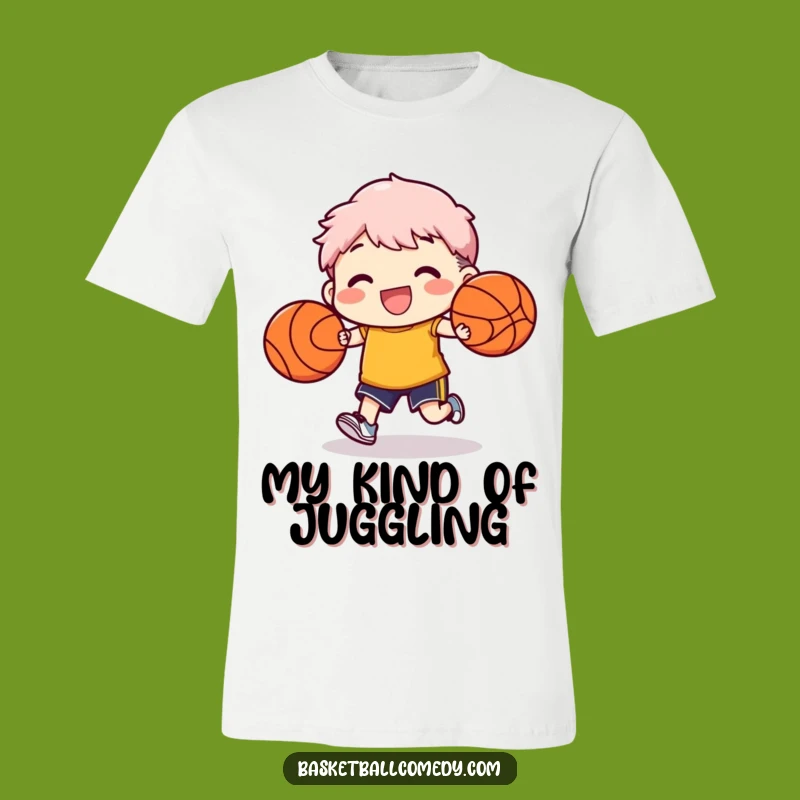 Funny Two-Ball Dribble Tee - Hilarious Basketball Skill Shirt for Fans
