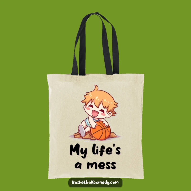 Funny Kawaii Character Basketball Tripping Tote Bag - Whimsical Gift!